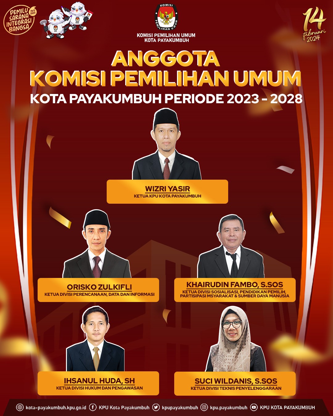 Anggota KPU Kota Payakumbuh Periode 2023 - 2028