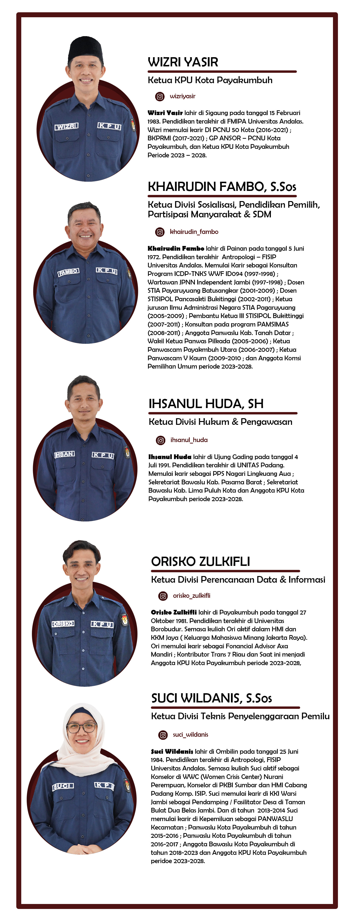 Komisioner KPU Kota Payakumbuh